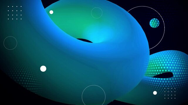 Abstract gradient shapes floating against a dark background in modern digital art