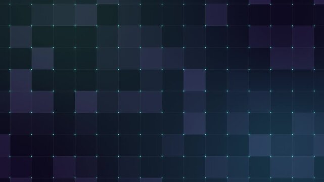 Abstract grid pattern with glowing dots on dark shades of blue and purple