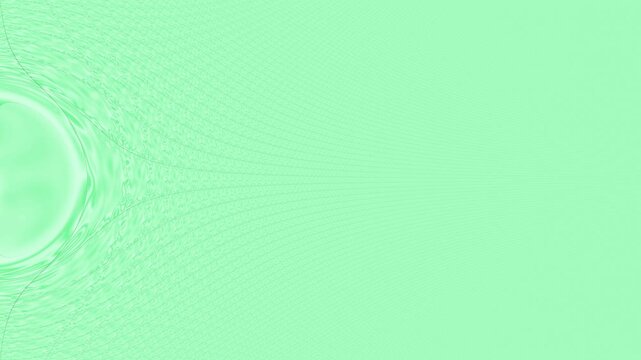 Abstract mint green background with rippling waves and pulsating circular patterns, futuristic digital motion graphic for technology and science visuals