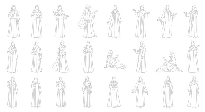 Angels in various poses and outfits.