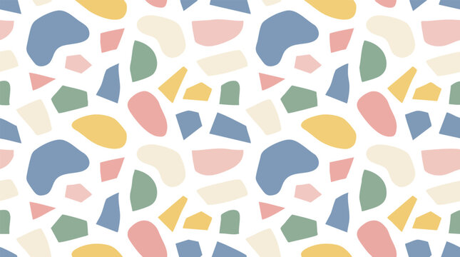 modern terrazzo seamless pattern with abstract colorful stone chips for contemporary interior and floor tile design