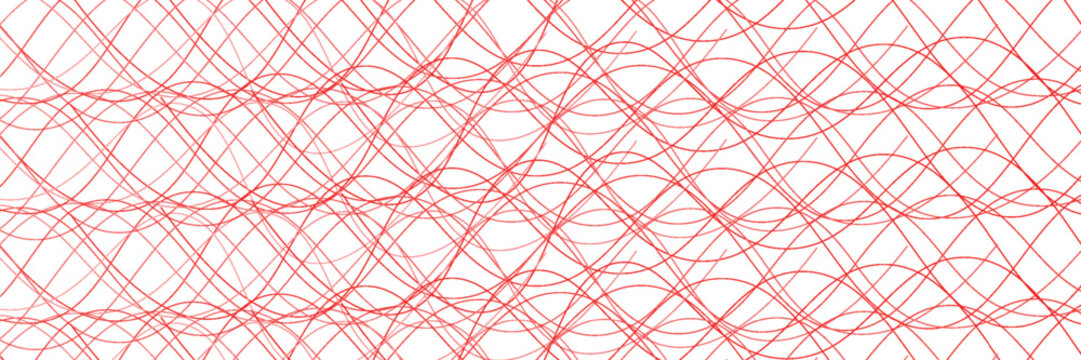 Abstract red smooth waves on white background.Vector illustration.