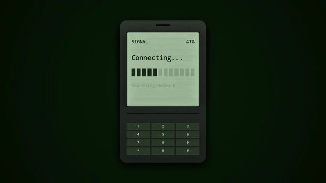 Retro Phone Connecting Online Signal Establishing Network Connection
