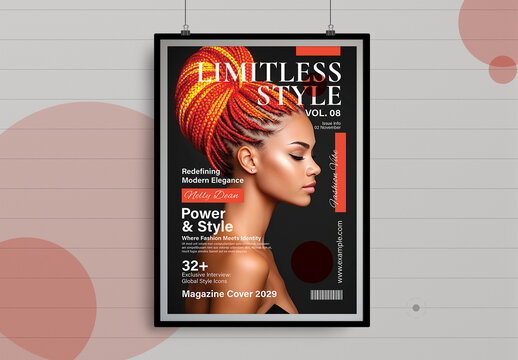 Fashion Magazine Cover Layout Elegant Classical Style