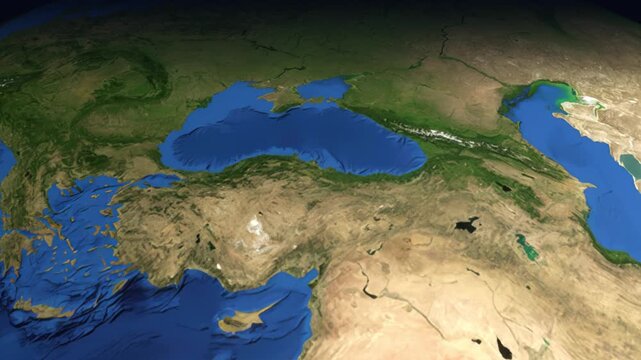 Animated Flight Path Map from Istanbul Turkey to Doha Qatar