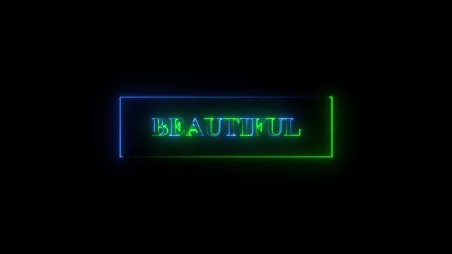 Glowing Neon Beautiful Text Animation in Green and Blue Electric Colors for Fashion and Lifestyle Content