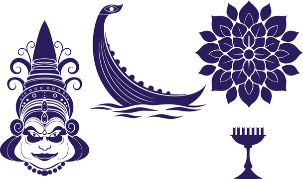 Onam silhouette vector
