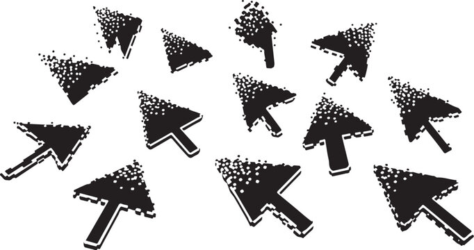 Black and white illustration of squeegee cleaning tools scattered