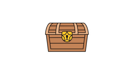 Brown wooden treasure chest with gold lock. © Budi Indriyani