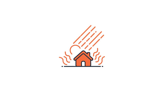 Burning house on fire emergency.