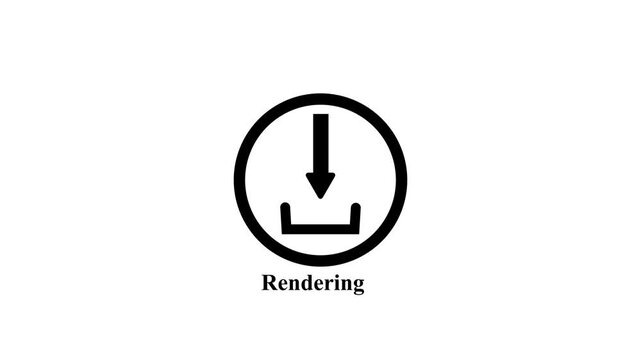 Rendering Progress Animation with Circular Loading Icon and Professional Typography for Video Editing Software and Graphic Design Processing Status