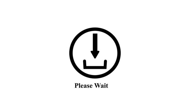Please Wait Text Animation with Animated Circular Loading Bar for User Experience Delay and System Processing Status on White Background