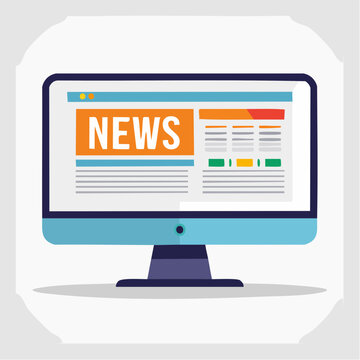 Computer Screen Displaying News Website
