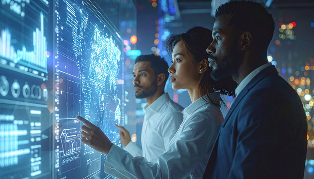 Data-analyseteam dat aan technologie werkt