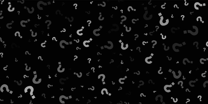 Question mark seamless pattern. Repeating interrogation patern. Hand drawn black simple icon on white sample background. Repeated modern wallpaper for design prints. Repeat swatch vector eps10.