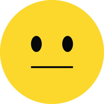 Neutral Face Emoji Expression Vector Illustration