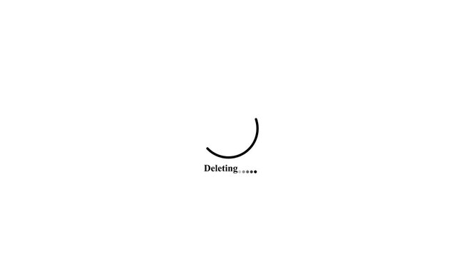 System deleting process animation with circular progress indicator.