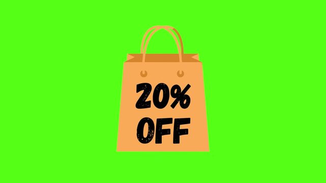 Dynamic Discount Countdown with Disappearing Trails on Green Screen (10% to 90%)