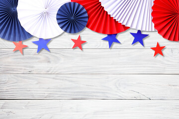 Naklejka premium Colorful star and fan decorations for Labor Day