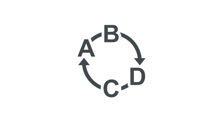Circular arrows with letters connected. © sidik