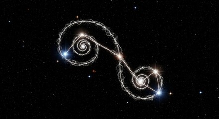 Abstract spiral glowing stars