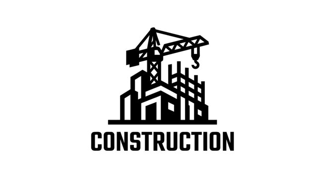 Construction Site Crane Building Icon.