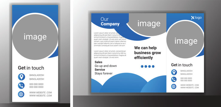 Flyer templates, business brochure layouts, modern design, blue and white