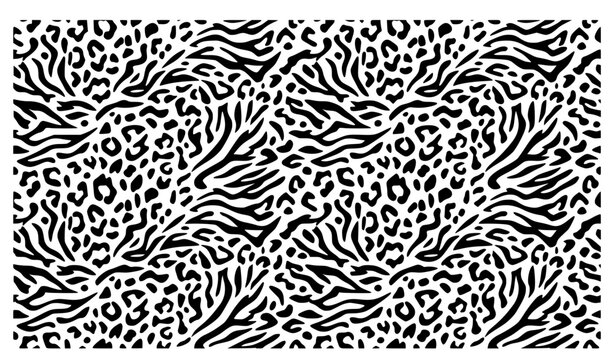 Leopard tiger print seamless animal pattern vector background
