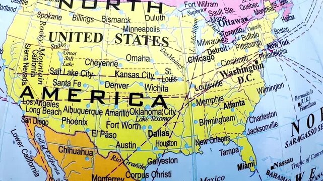 Detailed Political Map of Canada and United States of America Showing Borders States Provinces Geography North America Cartography Educational Reference