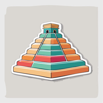 Stylized Aztec Pyramid Illustration