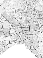 Obraz premium Antalya City Map. Minimalist black and white line art poster for printing, wallpaper, wall art, and map resources for home and office decor