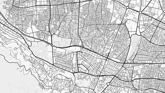 Bursa City Map. Minimalist black and white line art poster for printing, wallpaper, wall art, and map resources for home and office decor