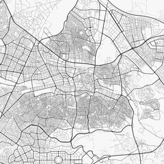 Obraz premium Gaziantep City Map. Minimalist black and white line art poster for printing, wallpaper, wall art, and map resources for home and office decor