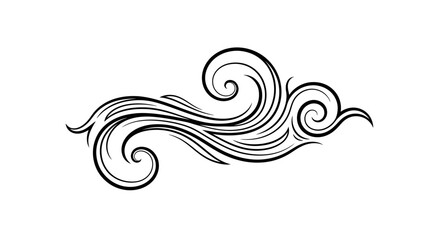 Fototapeta premium Black swirling wave design.