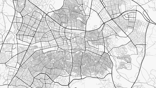 Gaziantep City Map. Minimalist black and white line art poster for printing, wallpaper, wall art, and map resources for home and office decor
