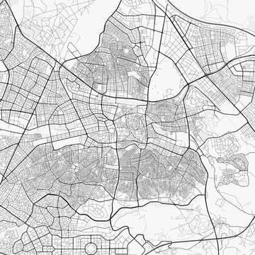 Gaziantep City Map. Minimalist black and white line art poster for printing, wallpaper, wall art, and map resources for home and office decor