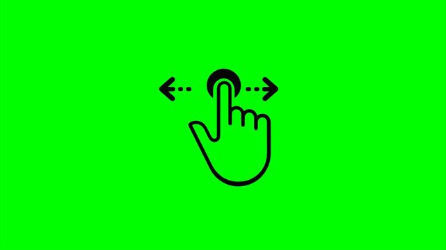 hand scrolling right and left gesture control animation HD 4K