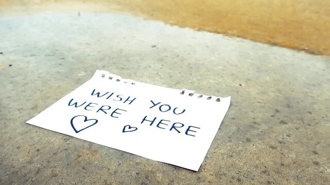 Raindrops Falling on a Handwritten Love Note