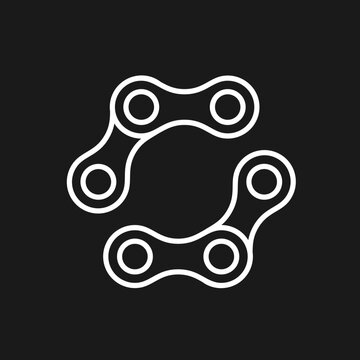 Stylized Interlocking Bicycle Chain Links Icon Representing Connection, Teamwork, and Technology.