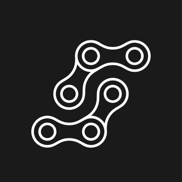Bicycle Chain Links Vector Icon Outline - Industrial Technology Concept
