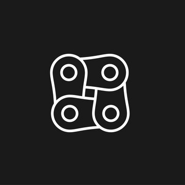 Abstract Interconnected Chain Links Vector Icon Symbolizing System and Connection