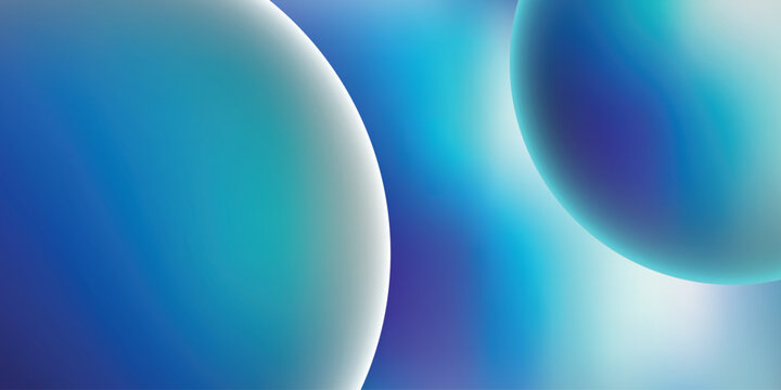 Abstract blue background with smooth gradient spheres and soft lighting
