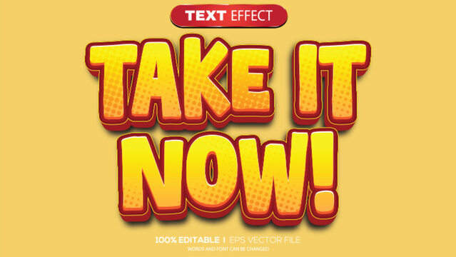3D text effect take it now theme
