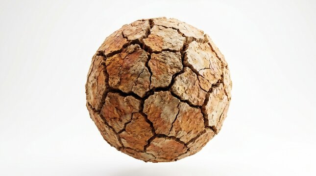Cracked dry earth soccer ball.