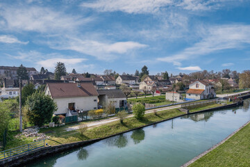 Obraz premium Marolles-sur-Seine is a French town and commune, in the Île-de-France region, Seine-et-Marne department, in the district of Provins and canton of Montereau-Fault-Yonne.