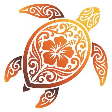 Turtle Shell with Tribal Pattern Design.