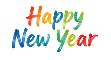 happy new year vector, typography design, colorful festive text, celebration illustration, holiday banner design, new year greeting card, vibrant text effect, party background design, modern lettering © mrpixel