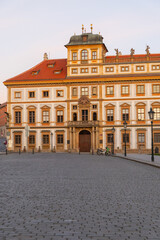 Obraz premium Prague Old Town Architecture at Sunrise with Historic Medieval Streets, Iconic Landmarks and Beautiful Morning Cityscape in Czech Republic, Famous European Travel Destination 