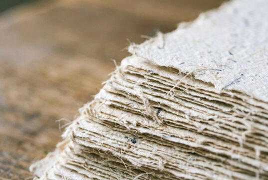 Stacked Recycled Paper Sheets Texture