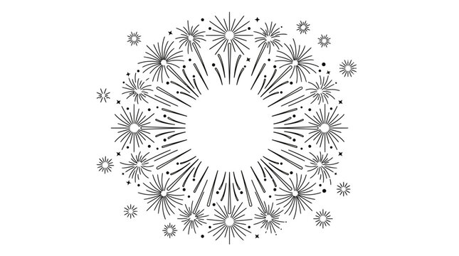 Abstract fireworks design with circular pattern